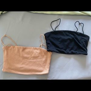 Cropped strap tank tops